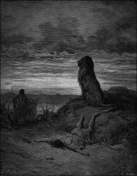 Gustave Dore - 'The disobedient Prophet slain by a Lion' from the ''Holy Bible''