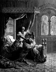 Gustave Dore - 'Edward III of England kills his attempted Assassin' from ''History of the Crusades'' (1880), written by Joseph Francois Michaud