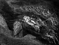 Gustave Dore - Illustration depicting Canto V, lines 105, 106 from ''Inferno'' (1887), written by Dante Alighieri