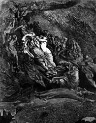 Gustave Dore - Illustration depicting Canto V, lines 137, 138 from ''Inferno'' (1887), written by Dante Alighieri