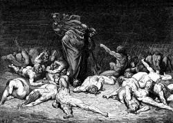 Gustave Dore - Illustration depicting Canto VI, lines 49-52 from ''Inferno'' (1887), written by Dante Alighieri