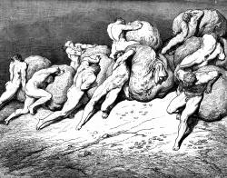 Gustave Dore - Illustration depicting Canto VII, lines 65-67 from ''Inferno'' (1887), written by Dante Alighieri