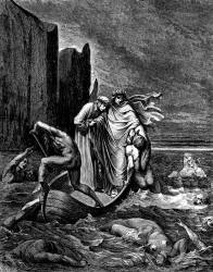 Gustave Dore - Illustration depicting Canto VIII, lines 39-41 from ''Inferno'' (1887), written by Dante Alighieri