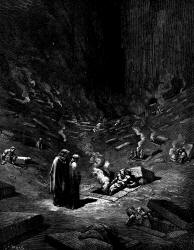 Gustave Dore - Illustration depicting Canto IX, lines 124-126 from ''Inferno'' (1887), written by Dante Alighieri