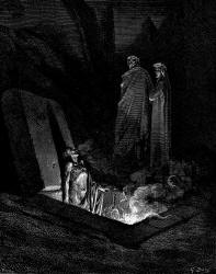 Gustave Dore - Illustration depicting Canto X, lines 40-42 from ''Inferno'' (1887), written by Dante Alighieri