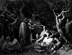 Gustave Dore - Illustration depicting Canto XIII, line 34 from ''Inferno'' (1887), written by Dante Alighieri