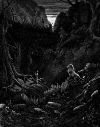Gustave Dore - Illustration depicting Canto I, lines 43, 44 from ''Inferno'' (1887), written by Dante Alighieri