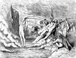 Gustave Dore - Illustration depicting Canto XXI, lines 50-51 from ''Inferno'' (1887), written by Dante Alighieri