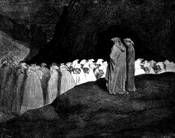 Gustave Dore - Illustration depicting Canto XXIII, lines 92-94 from ''Inferno'' (1887), written by Dante Alighieri