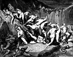 Gustave Dore - Illustration depicting Canto XXIV, lines 89-92 from ''Inferno'' (1887), written by Dante Alighieri