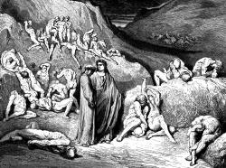 Gustave Dore - Illustration depicting Canto XXIX, lines 79-81 from ''Inferno'' (1887), written by Dante Alighieri