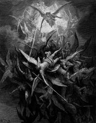 Gustave Dore - Illustration for Book I, lines 44, 45 of ''Paradise Lost'' (1887), written by John Milton