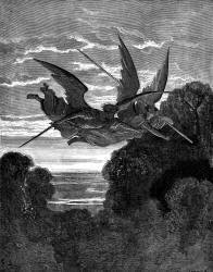 Gustave Dore - Illustration for Book IV, lines 798, 799 of ''Paradise Lost'' (1887), written by John Milton