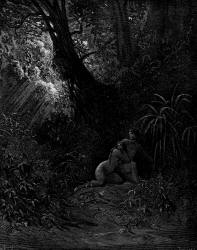 Gustave Dore - Illustration for Book X, lines 99-101 of ''Paradise Lost'' (1887), written by John Milton