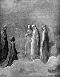 Gustave Dore - Illustration for Canto III, lines 14, 15 of 'Paradise' in ''Purgatory and Paradise'' (1889), written by Dante Alighieri