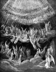 Gustave Dore - Illustration for Canto XXVII, lines 1-4 of 'Paradise' in ''Purgatory and Paradise'' (1889), written by Dante Alighieri