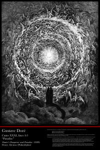 Fine Art Poster showing and image from ''Purgatory and Paradise'' (1889), written by Dante Alighieri and illustrated by Gustave Dore