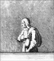Engraving - Hans Holbein image known as 'They do all things by rule' from ''Moriae Encomium'' (''The Praise of Folly'' or ''L'Eloge de la Folie'')