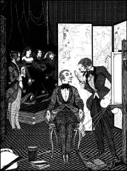 Harry Clarke - '''Has no copy been taken?'' he demanded, surveying it through a microscope' for 'Some passages in the life of a Lion (Lionizing)' from ''Tales of Mystery and Imagination'' (1923)