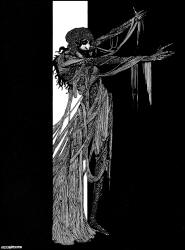 Harry Clarke - 'But then without those doors there did stand the lofty and enshrouded figure of the Lady Madeline of Usher' for 'The Fall of the House of Usher' from ''Tales of Mystery and Imagination'' (1923)