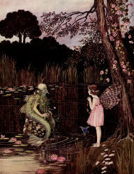 Ida Rentoul Outhwaite - 'You want to get across my pool, my dear?' from ''The Little Fairy Sister'' (1923)
