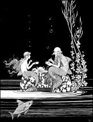 Ida Rentoul Outhwaite - 'Mr Mermand and his Daughter in their Glass-House under the water' from ''The Little Fairy Sister'' (1923)