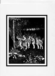 Greeting Card sample showing an image from the illustrations for ''The Little Green Road to Fairyland'' (1922), illustrated by Ida Rentoul Outhwaite