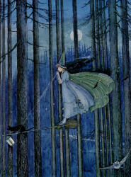 Ida Rentoul Outhwaite - 'The Witch on her Broomstick' from ''The Enchanted Forest'' (1921)