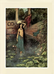 Greeting Card sample showing a Warwick Goble illustration from ''Folk Tales of Bengal'' (1912)