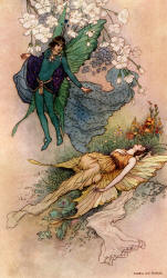 Warwick Goble - colour illustration for 'Fairy Scenes from Midsummer Night's Dream' from ''The Book of Fairy Poetry'' (1920)
