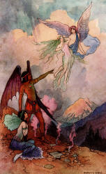 Warwick Goble - colour illustration for 'Song of Four Fairies' from ''The Book of Fairy Poetry'' (1920)
