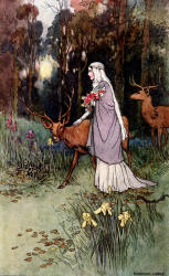 Warwick Goble - colour illustration for 'Kilmeny' from ''The Book of Fairy Poetry'' (1920)