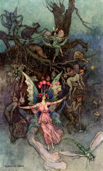 Warwick Goble - colour illustration for 'The Veairies' from ''The Book of Fairy Poetry'' (1920)
