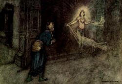Warwick Goble - 'He saw a beautiful woman coming out of the palace' from ''Folk Tales of Bengal'' (1912)