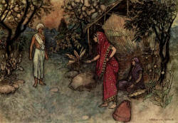 Warwick Goble - 'How is it that you returned so soon?' from ''Folk Tales of Bengal'' (1912)