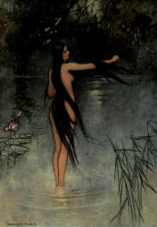 Warwick Goble - 'When she got out of the water, what a change was seen in her!' from ''Folk Tales of Bengal'' (1912)