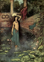 Warwick Goble - 'She rushed out of the palace ... and came to the upper world' from ''Folk Tales of Bengal'' (1912)