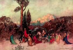Warwick Goble - 'Theseus returning in Triumph' from ''The Complete Poetical Works of Geoffrey Chaucer'' (1912)