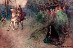 Warwick Goble - 'The Knight and the Old Woman' from ''The Complete Poetical Works of Geoffrey Chaucer'' (1912)