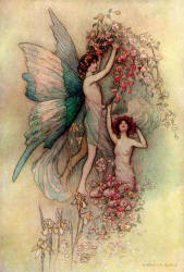 Warwick Goble - 'Flora and Zephyr had fixed their Dwelling there' from ''The Complete Poetical Works of Geoffrey Chaucer'' (1912)