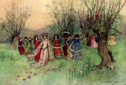 Warwick Goble - 'The fairest company of Ladies that ever man had seen' from ''The Complete Poetical Works of Geoffrey Chaucer'' (1912)