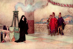 Warwick Goble - 'The First Meeting' from ''The Complete Poetical Works of Geoffrey Chaucer'' (1912)