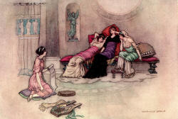 Warwick Goble - 'Criseyde and her Maidens listening to a Reading' from ''The Complete Poetical Works of Geoffrey Chaucer'' (1912)