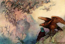 Warwick Goble - 'There I could see winged Wonders fly' from ''The Complete Poetical Works of Geoffrey Chaucer'' (1912)
