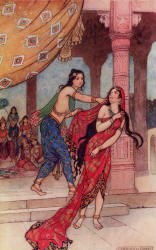 Warwick Goble - 'The Ordeal of Queen Draupadi' from ''Indian Myth and Legend'' (1913)