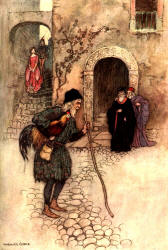 Warwick Goble - 'Minecco Aniello meeting the Magicians' from ''Stories from the Pentamerone'' (1911)