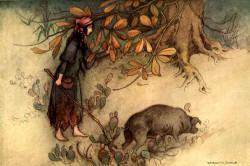 Warwick Goble - 'Parmetella gathering Golden Leaves' from ''Stories from the Pentamerone'' (1911)