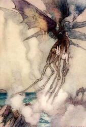 Warwick Goble - 'Found himself tight in the legs of the most wonderful body which he had ever seen' from ''The Water-babies, a fairy tale for a Land-baby''