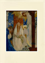 Greeting Card sample showing a William Russell Flint illustration from ''Le Morte d'Arthur: The Book of King Arthur and his Noble Knights of the Round Table'' (1910-11)