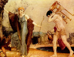 William Russell Flint - 'Therewith the goddess plunged into a shadowy cave' from ''The Odyssey of Homer'' (1924)